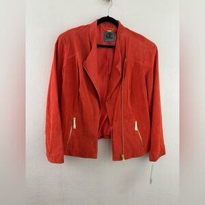Queen Collection Orange suede jacket size XL